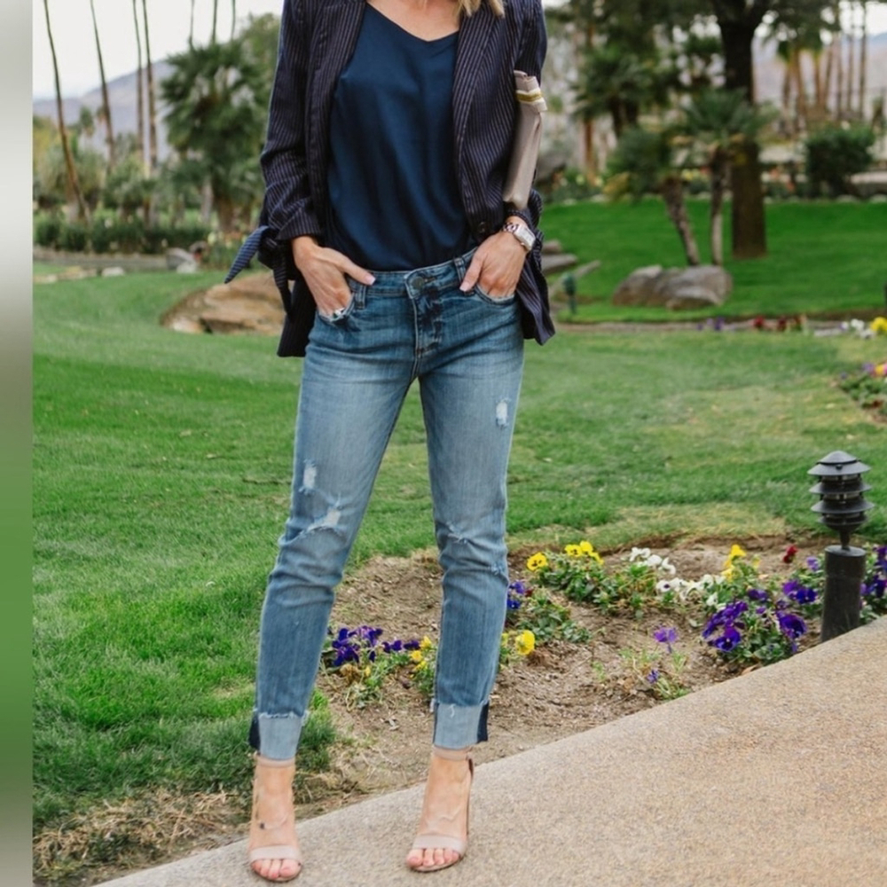 KUT FROM THE KLOTH jeans Catherine Fab AB Boyfriend high rise distressed size 4 - Picture 14 of 14